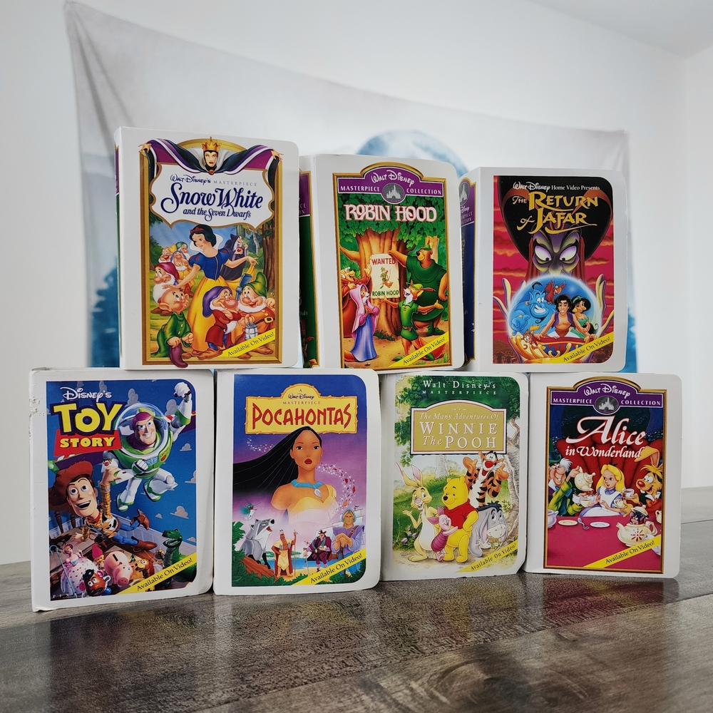 McDonald's Disney Masterpiece Collection Happy Meal Mini VHS Box Toys - Lot Of 7